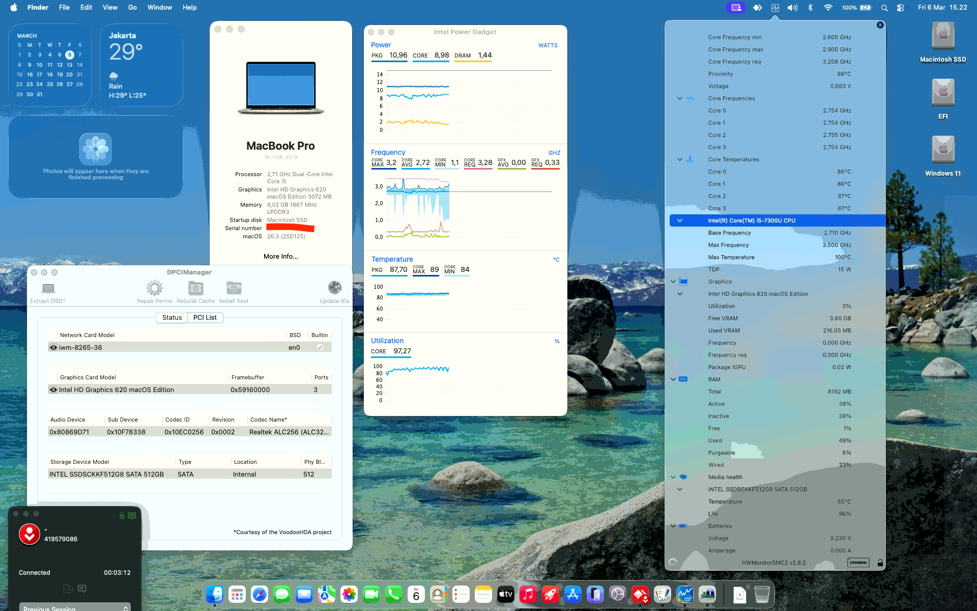 Success Hackintosh macOS Tahoe 26.3 Build 25D125 on Panasonic Toughbook CF-SZ6